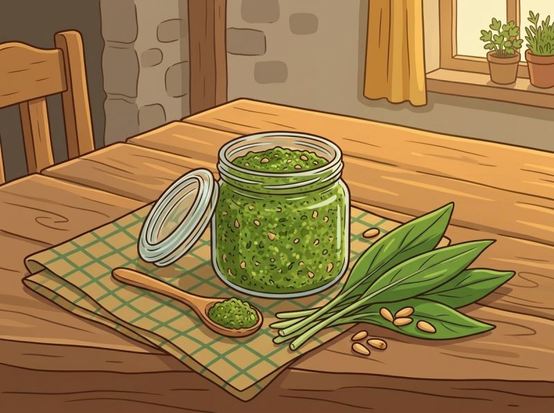Datei:Rezept Bärlauchpesto mit Mandeln.jpg